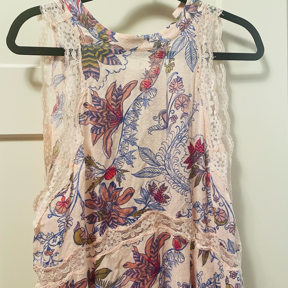 Free People Pink Floral Dress- Size Medium
